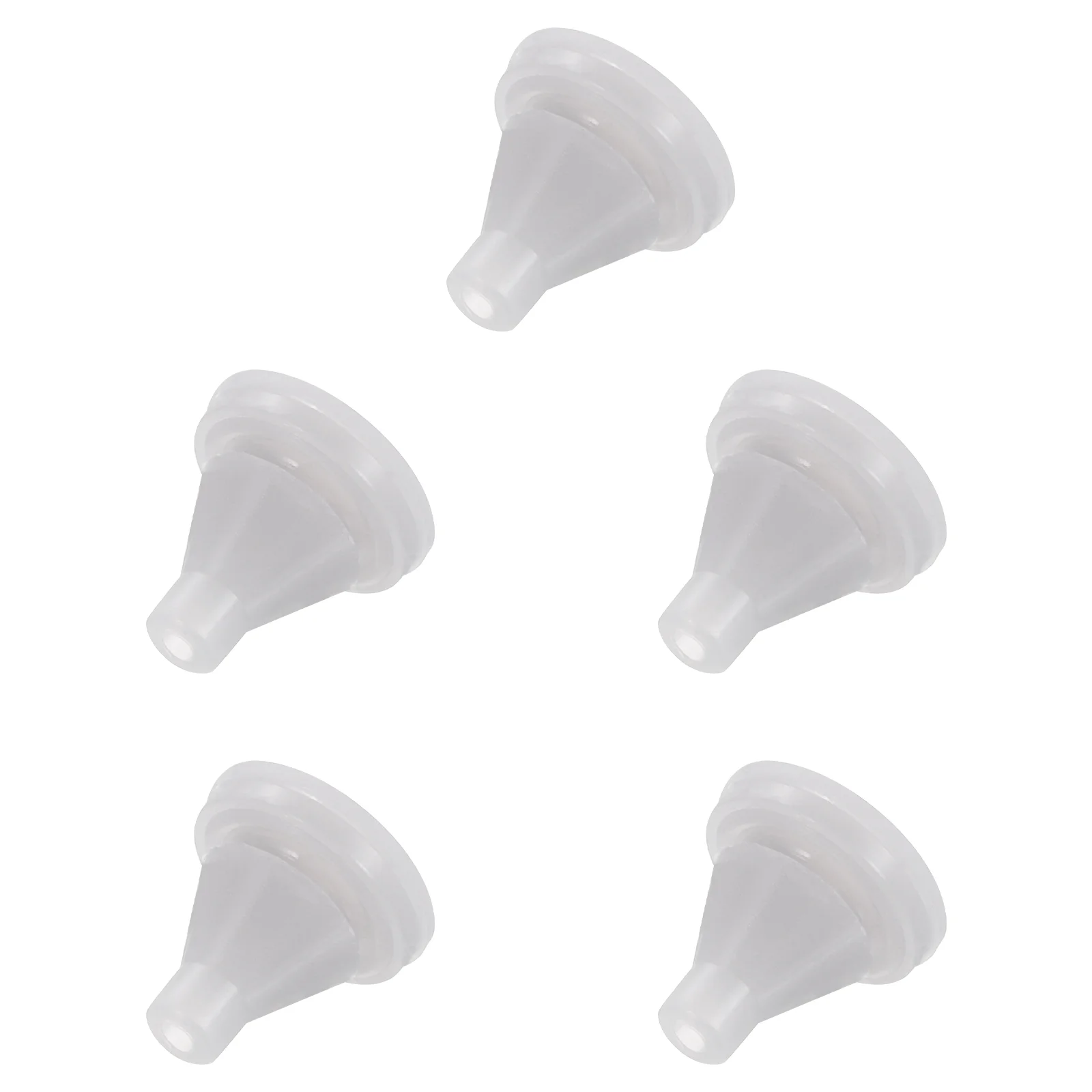 5pcs Shower Head Replacement Nozzles, Silicone Nozzle Sprinkler Spout Round Nib Fit 4mm Hole, Light Grey