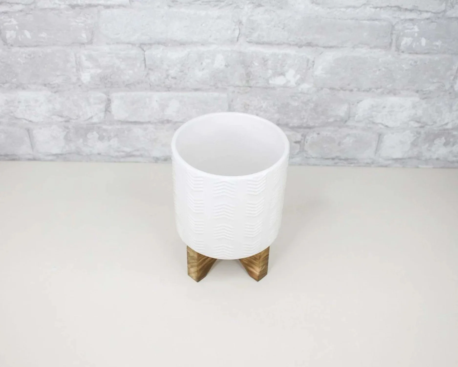 Sola Wood Flowers -Beautiful Boho Ceramic Flower Pot with Stand 4.75