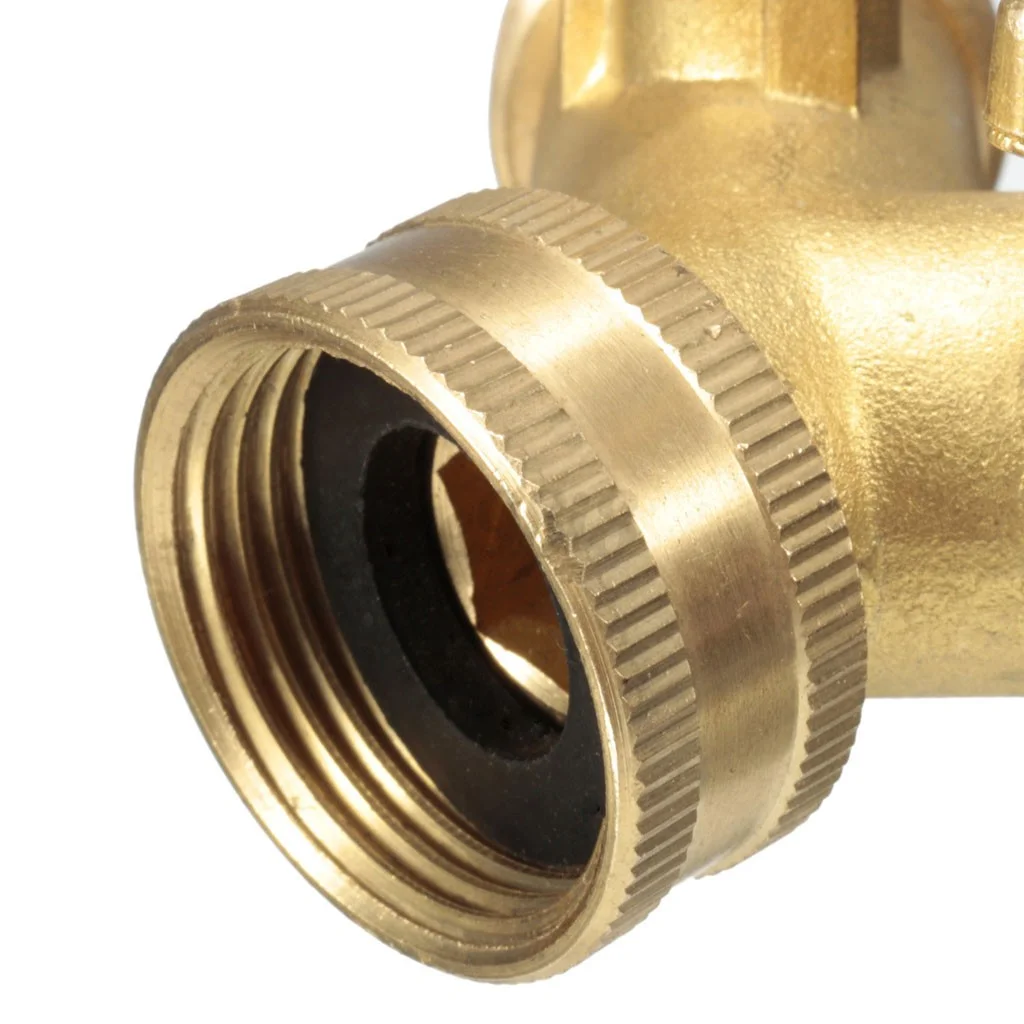 3/4inch Solid Brass Double Two Way Tap Garden Connector Adaptor Hose Splitter Irrigation Timer Wifi