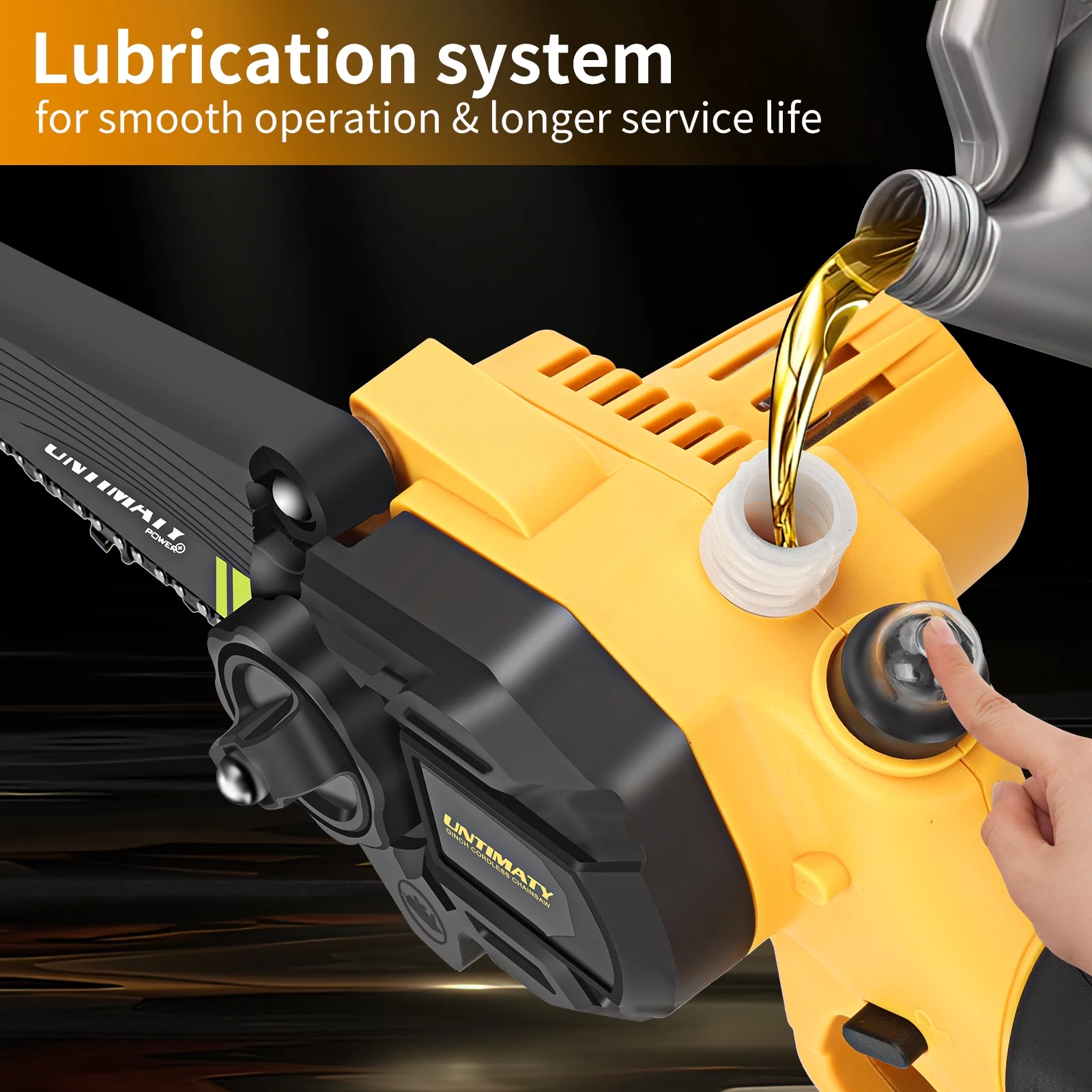 UNTIMATY 6 Inch Mini Chainsaw, Electric Cordless Chainsaw with 2 Batteries, Handheld Small Chain Saw for Tree Trimming Branch Wood Cutting