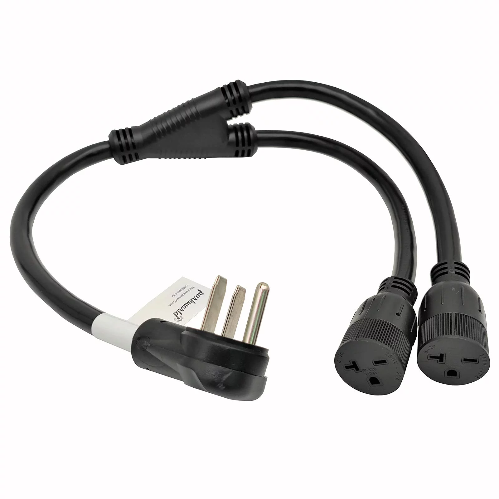 Parkworld 62473 3-Prong Industrial Splitter Cord, NEMA 6-30P to 6-20R (T-Blade Also for 6-15R) Dual Outlet (3 Feet)