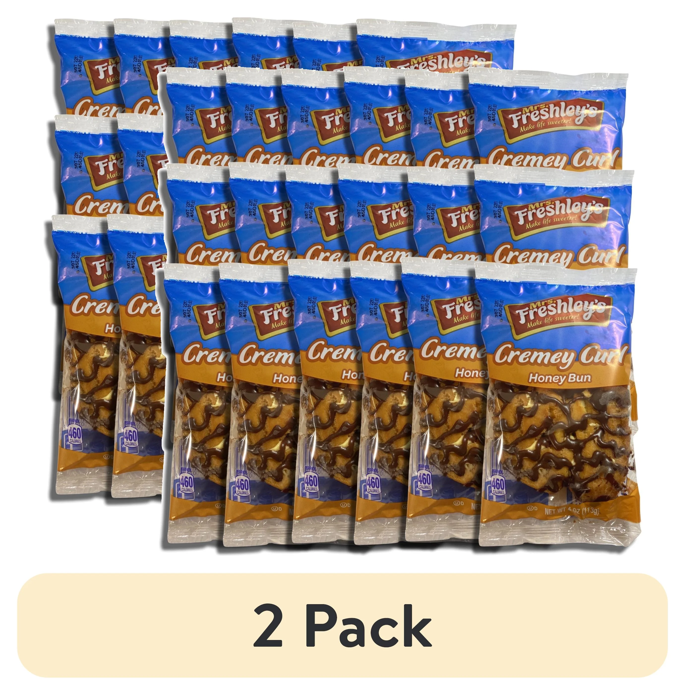 (2 pack) Mrs. Freshley's Creamy Chocolate Honeybuns Value Pack Bundled by Tribeca Curations | 18 Pack