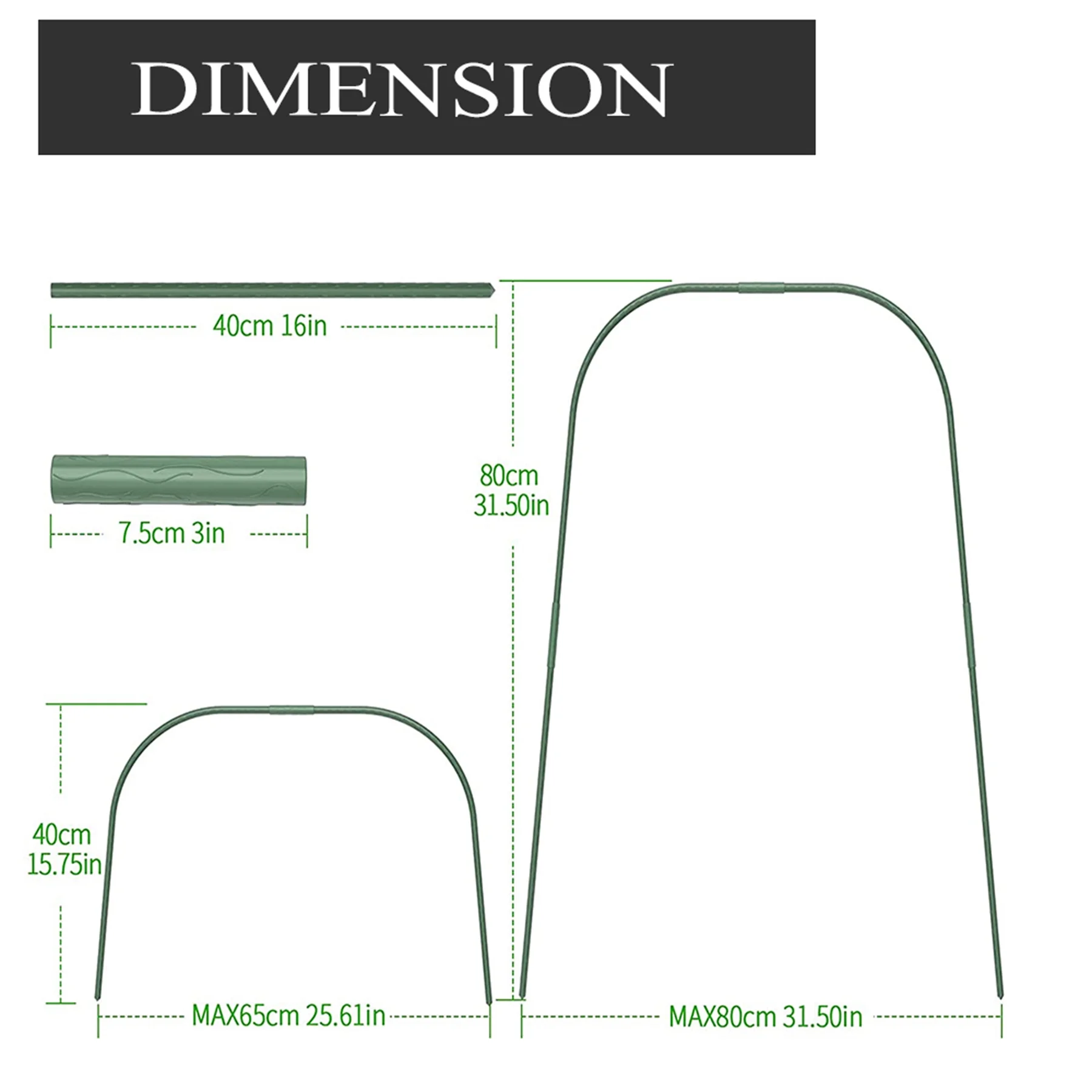 Garden Greenhouse Hoops-6 Sets