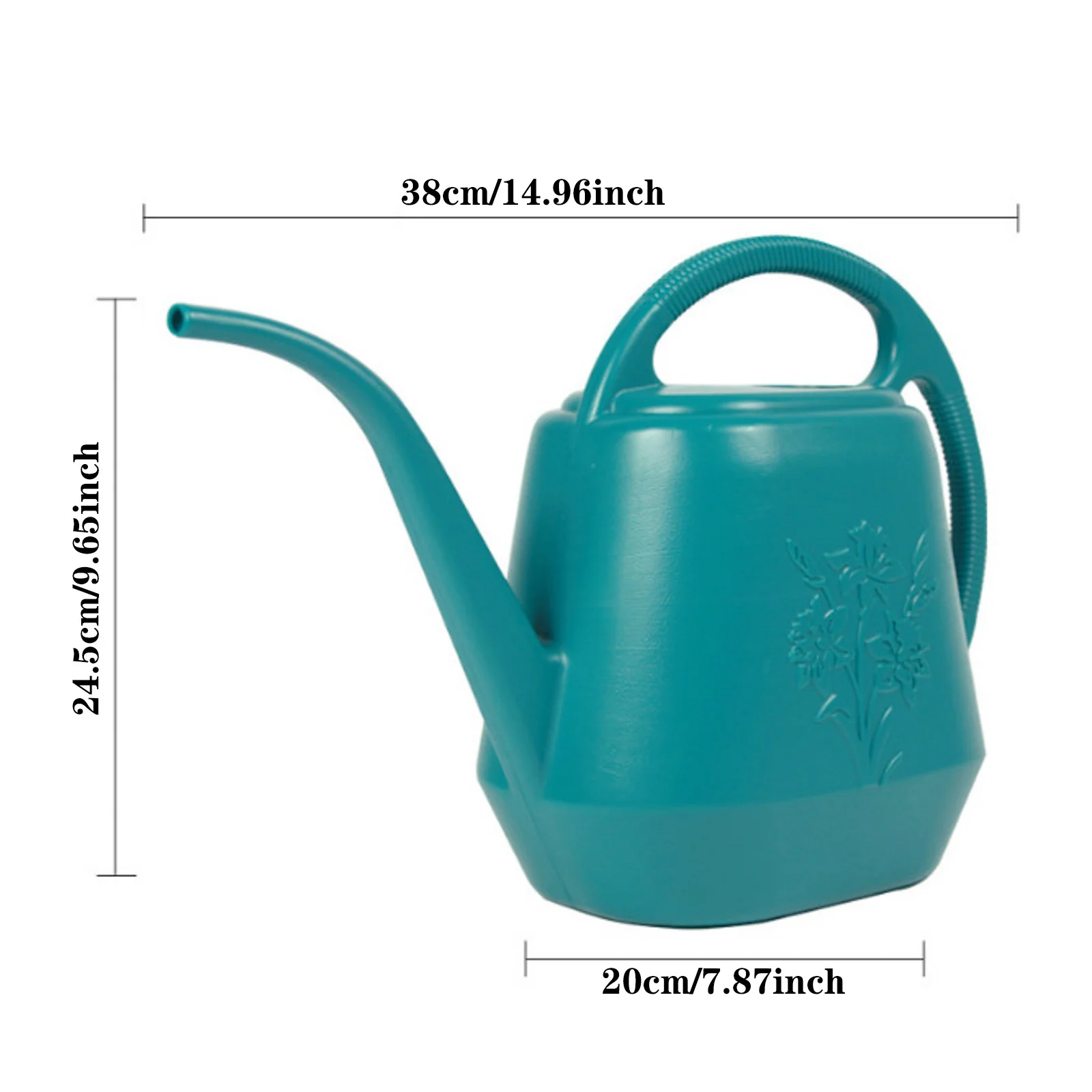 GuLuBin Watering Can 2 Watering Can Watering Can 1 Gallon Long Spout Watering Can Flower Patterns Indoor Watering Can with Comfortable Handle Watering Can for Garden Green
