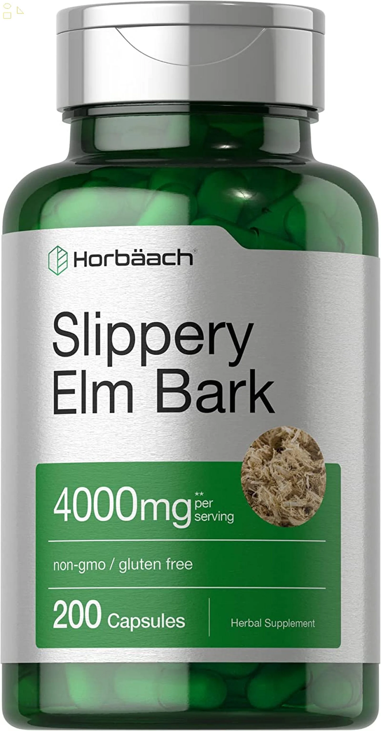 Slippery Elm Bark Capsules | 200 Count | Non-Gmo & Gluten Free