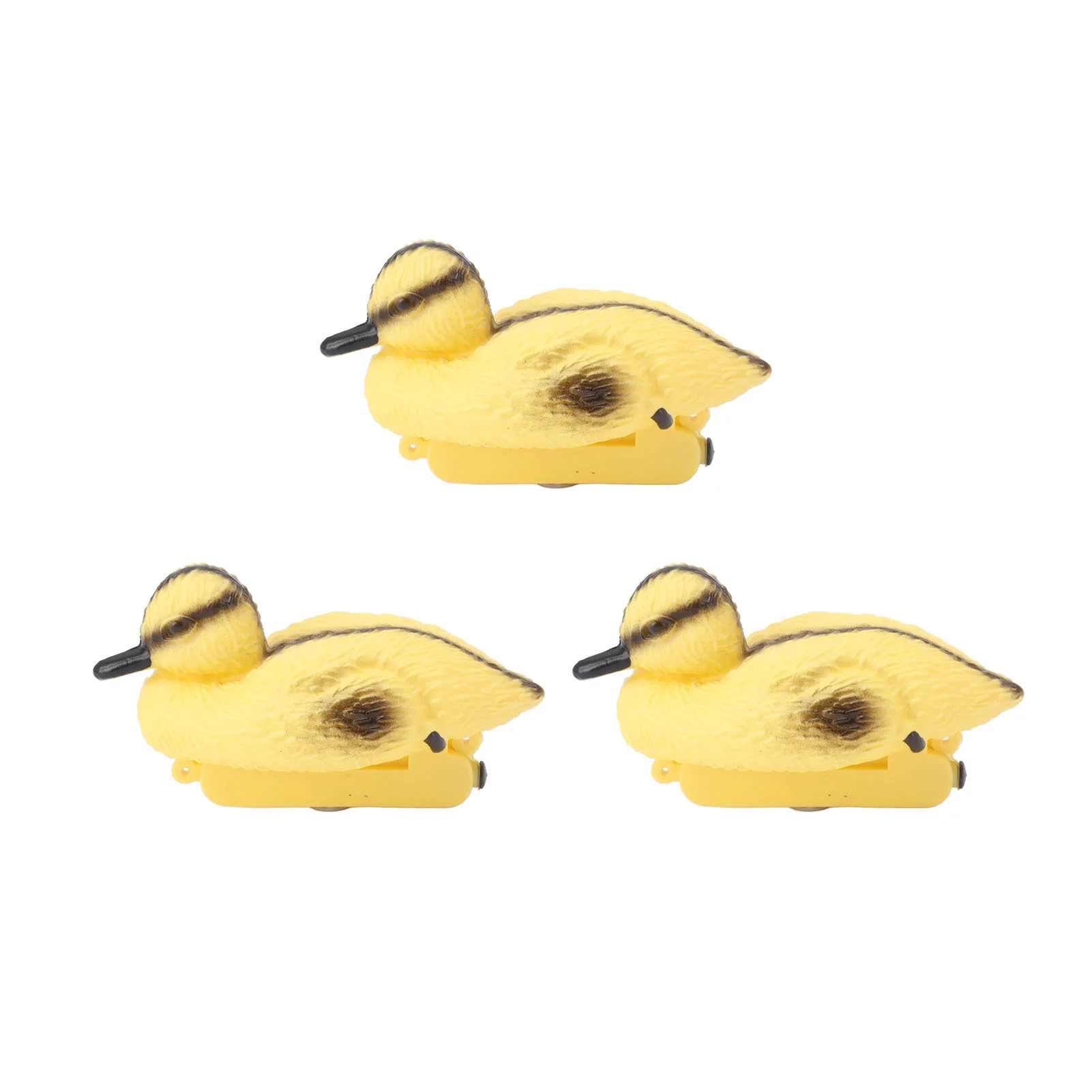 Ouitble Floating Yellow Duckling Statue, 3Pcs Realistic Plastic Duck Fish Pond Ornament for Garden Swimming Pool Fishing Pond Water Decoration (Type A)