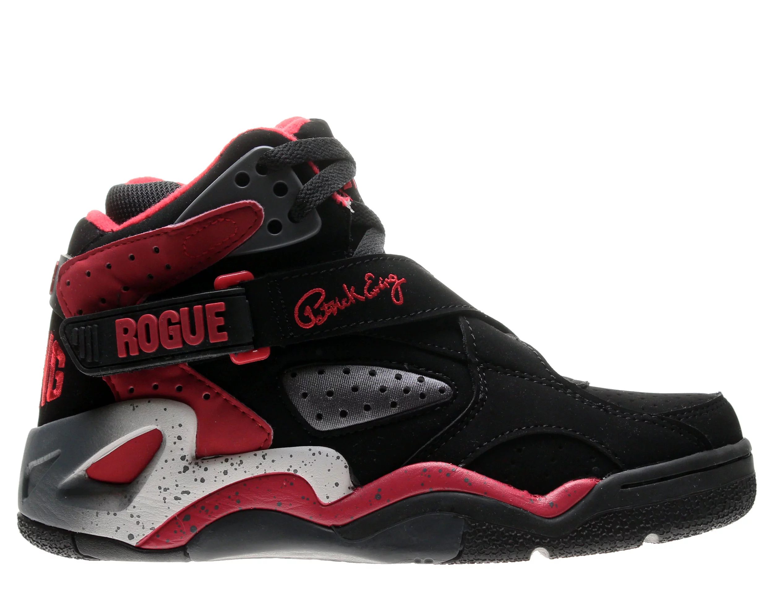 Patrick Ewing Athletics Rogue Mens Basketball Fashion Sneakers Athletic Shoes Sparkling Black Red Castlerock