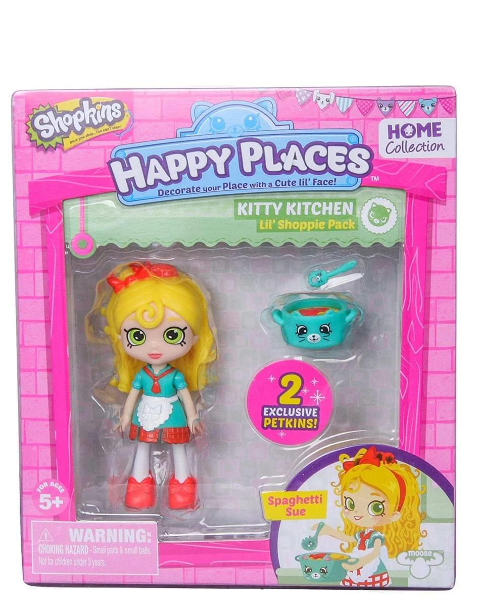 Happy Places Shopkins Single Pack Small Doll Playset, Spaghetti Sue