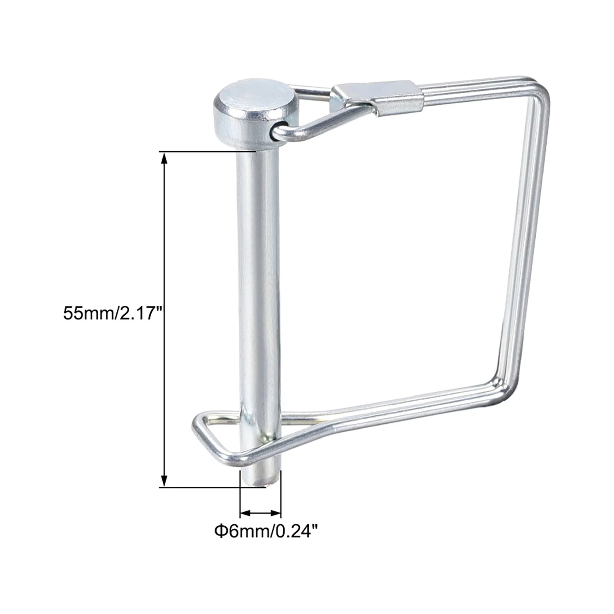 Shaft Locking Pin 6mm x 55mm Coupler Pin for Farm Trailers Wagons Lawn Garden in Square