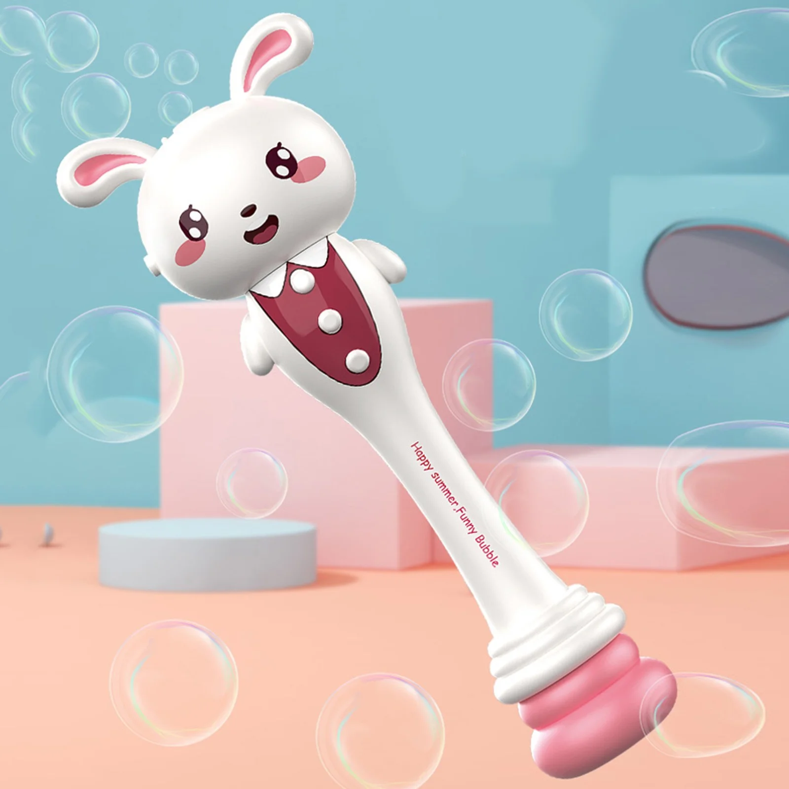 pdqouc Electric Bubble Wand Durable Cartoon Bunny Bubble Light Machine with Musical Bubble Maker Toy Little Child Outdoor Having Fun Toys Birthday Gifts
