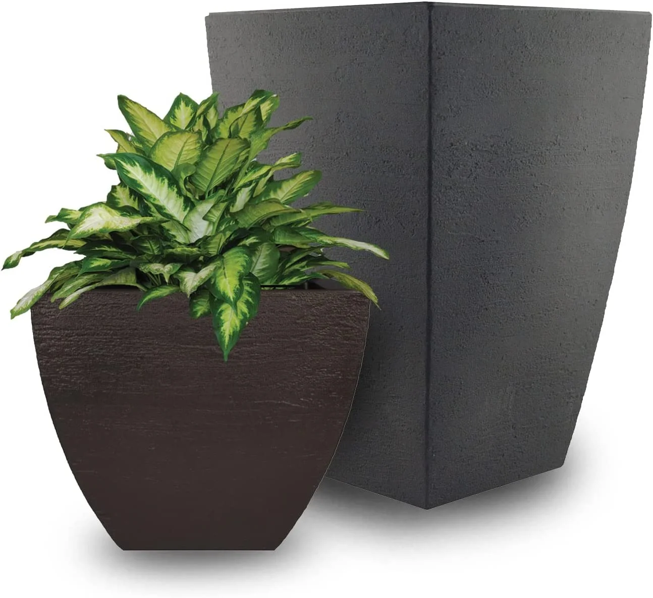 Tusco Products (#MSQ20ES) Modern Planter, Short Square, Espresso - 20