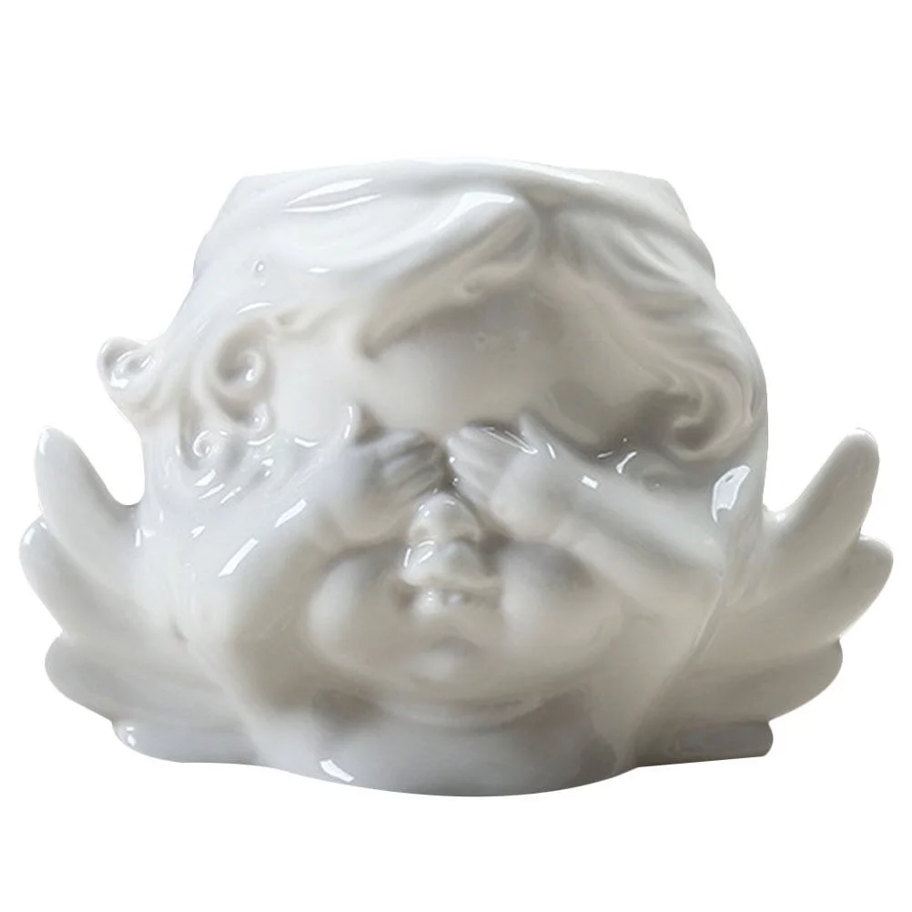 Gongxipen Ceramic Succulent Holder Desktop Planter Table Flowerpot Succulent Pots Random Style White