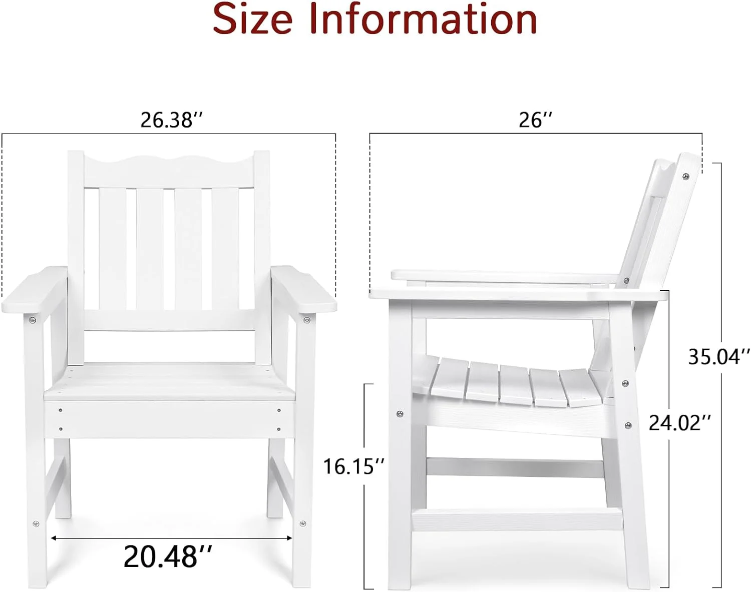3 Piece Patio Dining Sets, All-Weather Patio Chairs with Curved Backrest, Include 2 Garden Chairs and 1 Side Table, White
