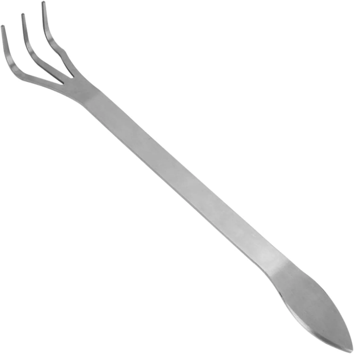Lightweight  Durable  and Ergonomic Stainless Steel 3-Prong Root Rake - Essential Tool for Loosening Soil - Convenient Handle for Easy Use on Plants and Trees - Ideal for Gardening and La