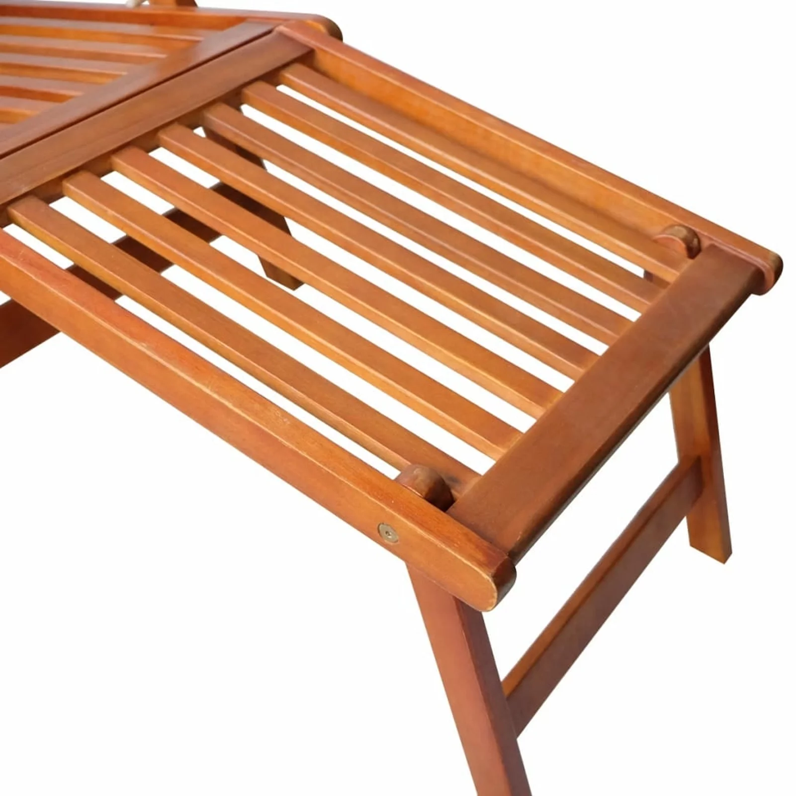 walmeck Patio Deck Chair with Footrest and Cushion Solid Acacia Wood