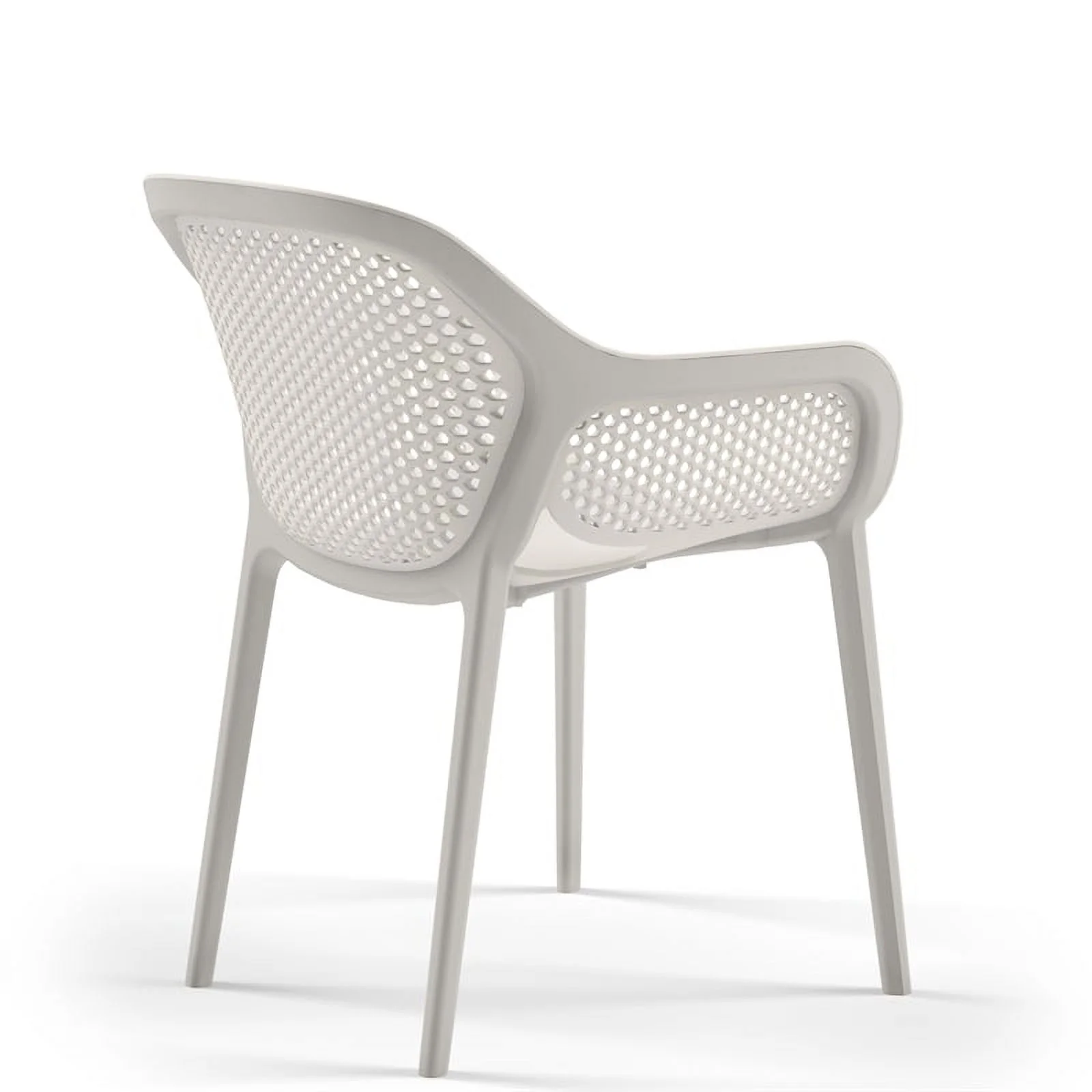 Pemberly Row Resin Patio Dining Chair in Cool Gray - (Set of 2)