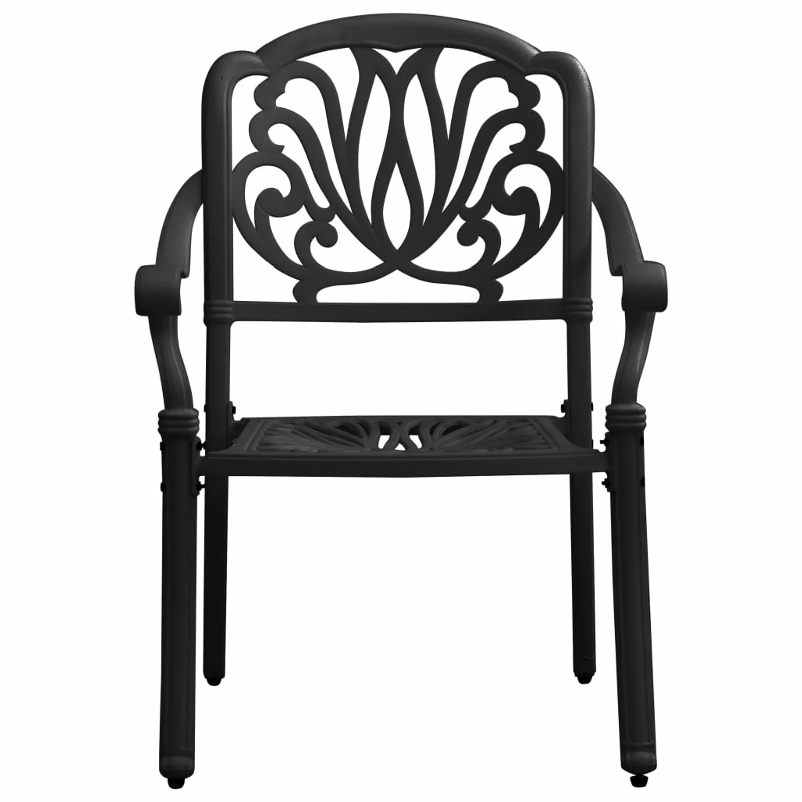 Suzicca Patio Chairs 2 pcs Cast Aluminum Black