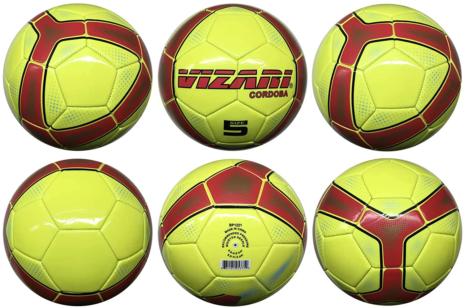 Vizari Sports Cordoba USA Soccer Balls with Size 3, Size 4 & Size 5 for Girls, Boys & Kids of all ages - Unique Graphics - 5 Colors - Inflate & Play Outdoor Sports Balls