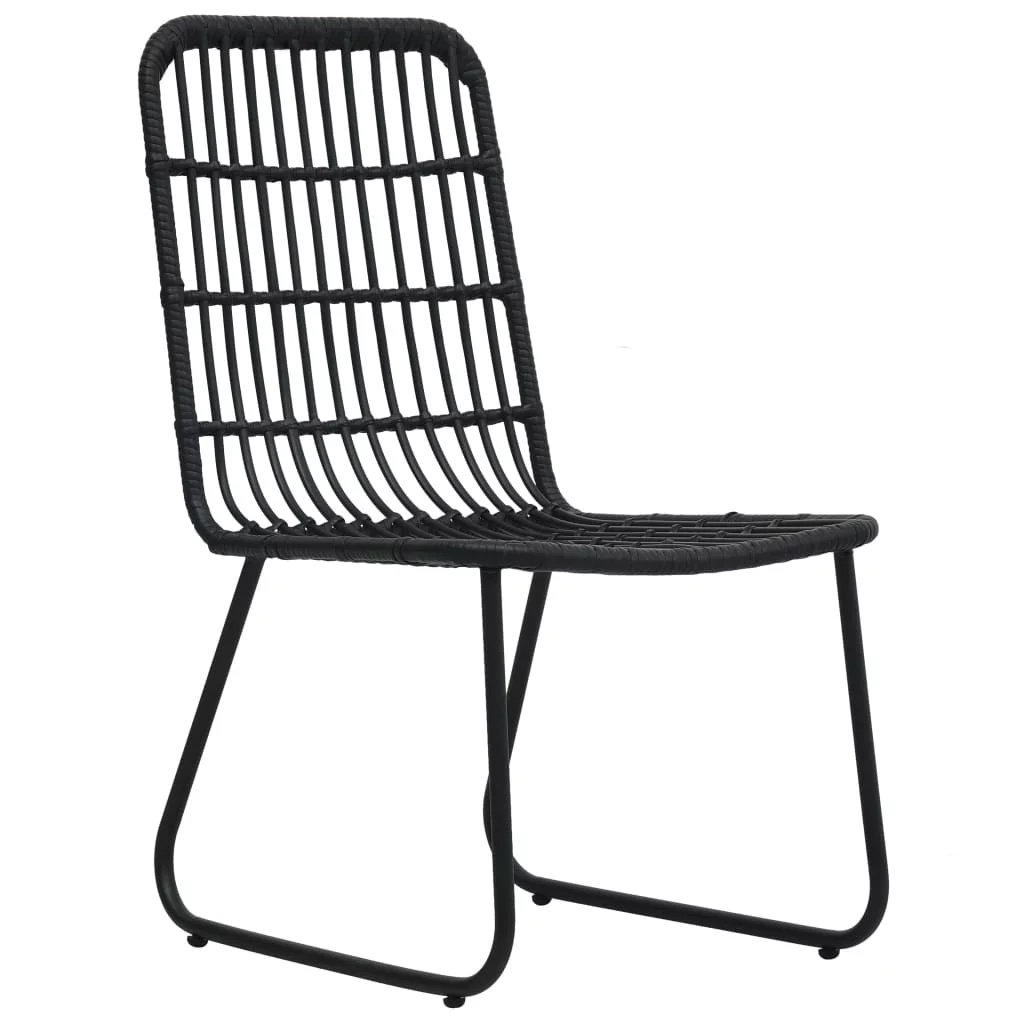 Walmeck 3 Piece Bistro Set Poly Rattan Black