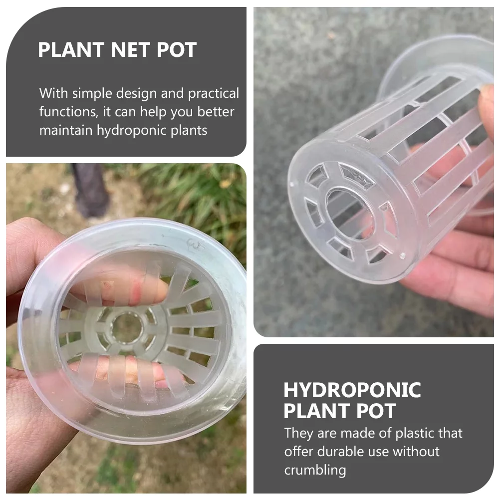 50 Pcs Planting Basket Hydroponics Growing System Net Pots Garden Netting Cup Basin White Plastic
