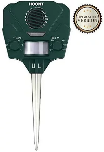 Hoont Advanced Motion Activated Solar Powered Ultrasonic with Flashing Strobe O, Green