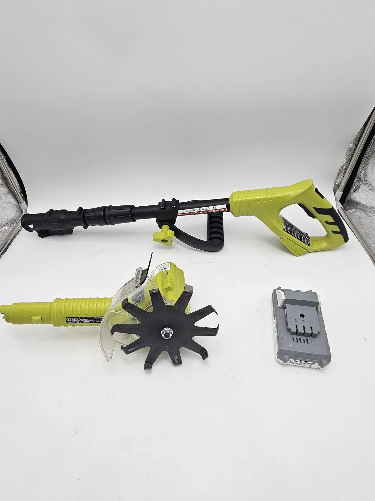 Open Box Sun Joe 24-Volt Cordless Telescoping Cultivator/Weeder - black/green