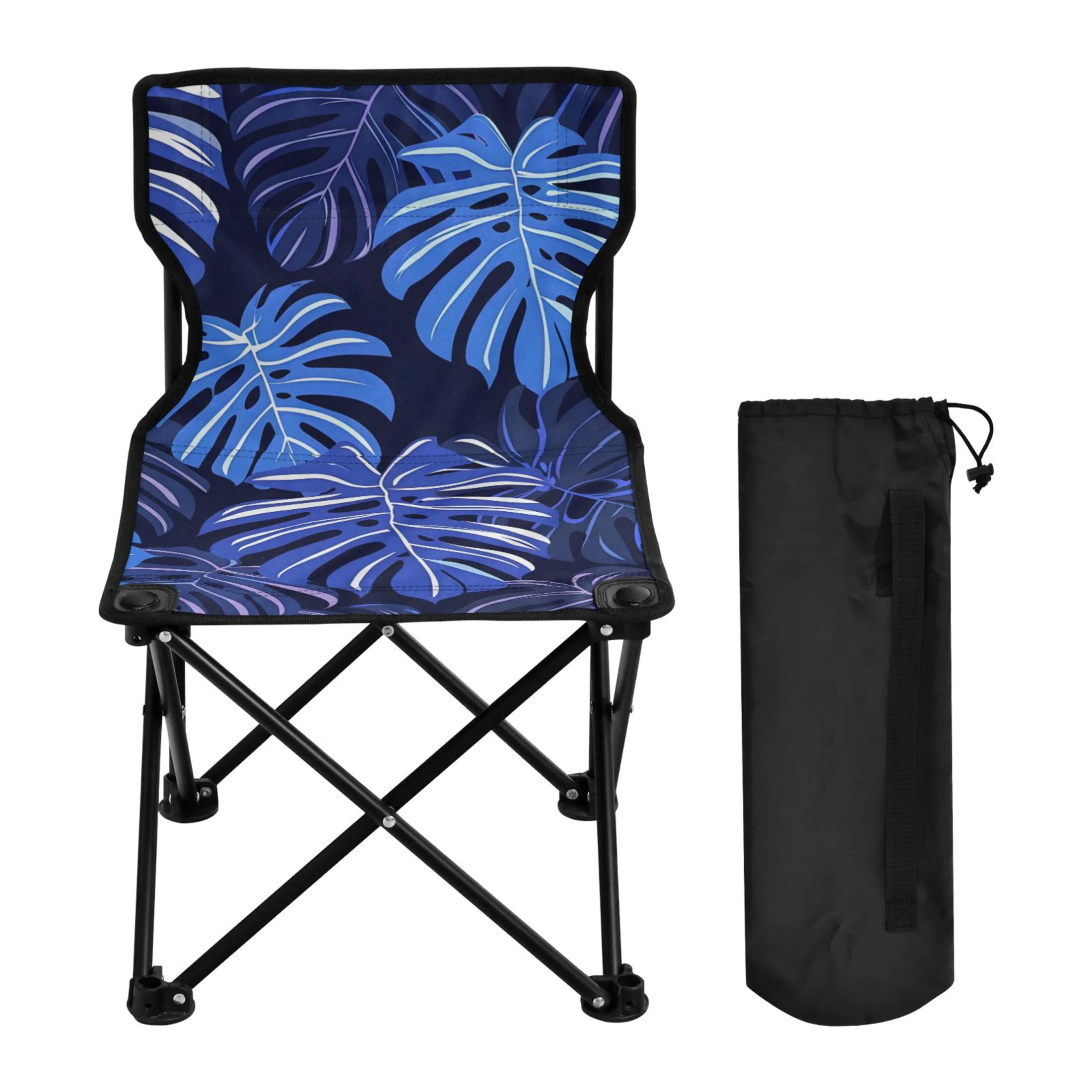 Palm Leaf Portable Camping Chair Small for Kids Outdoor Folding Beach Chair Fishing Chair Lawn Chair with Carry Bag