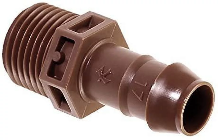 BA 050MPS Adaptador PVC para riego por goteo Tubing, 1/2 