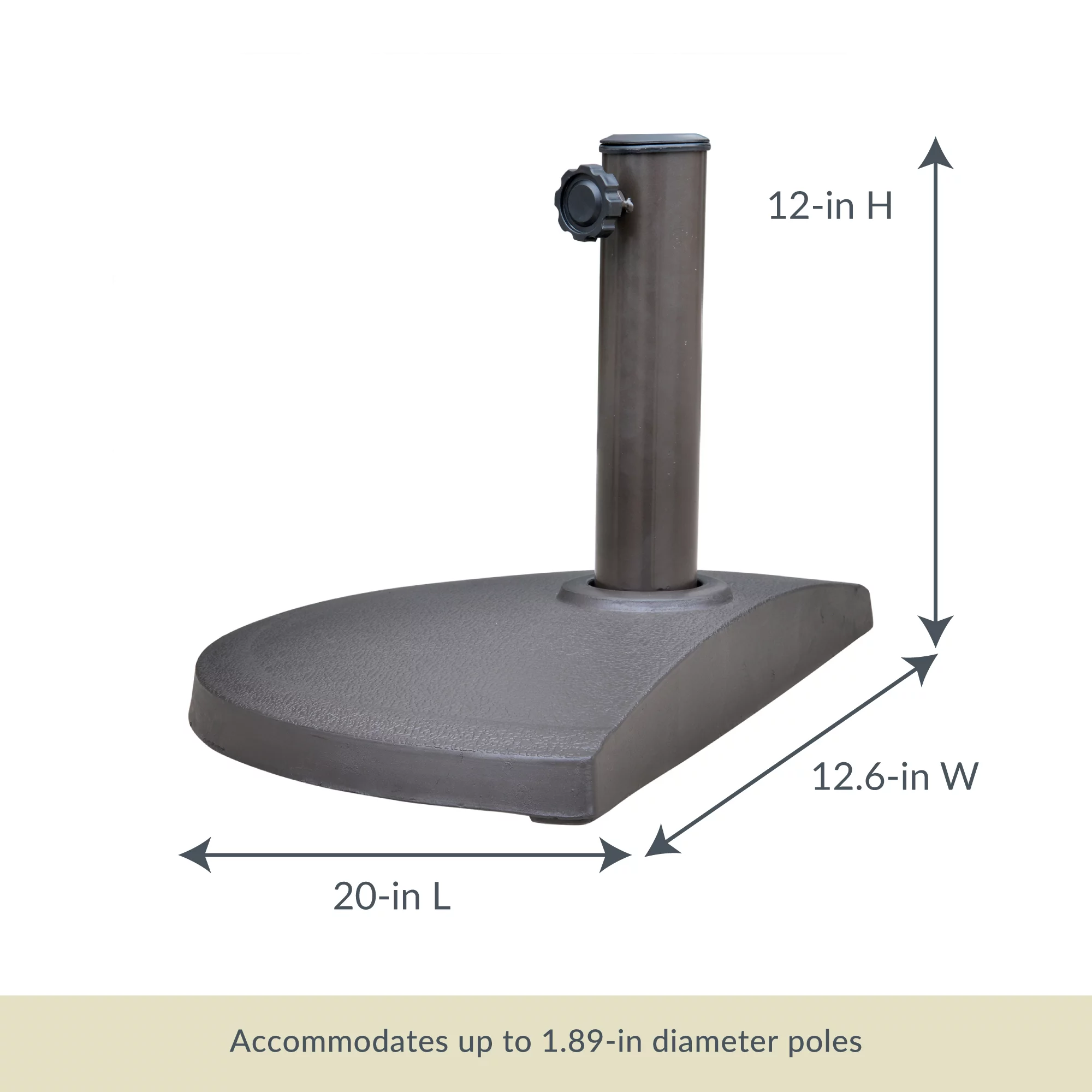 Island Umbrella 20 lbs Bronze Semicircle Resin Patio Umbrella Base