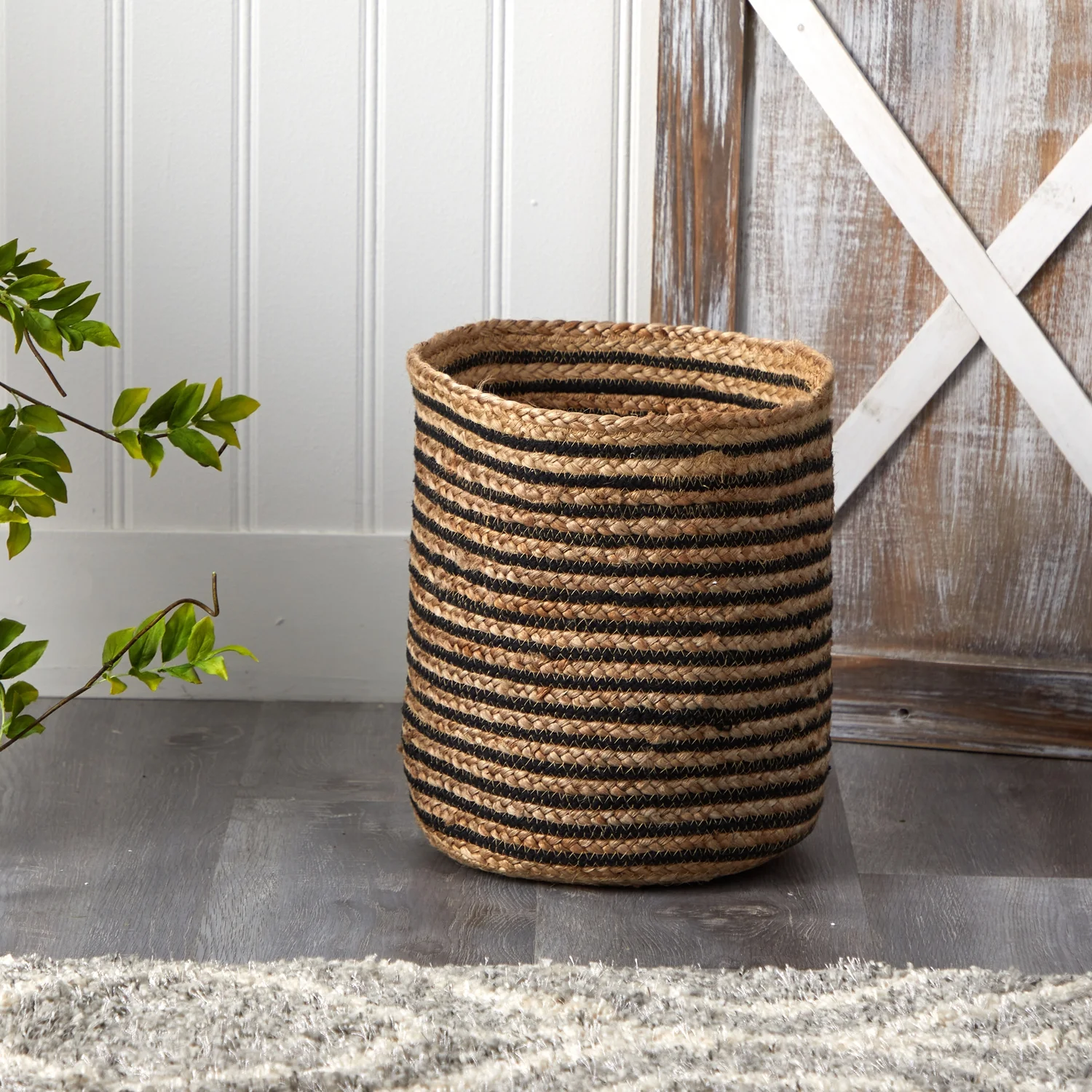 HomeStock Medieval Majesty 13.5In. Handmade Jute Basket Planter