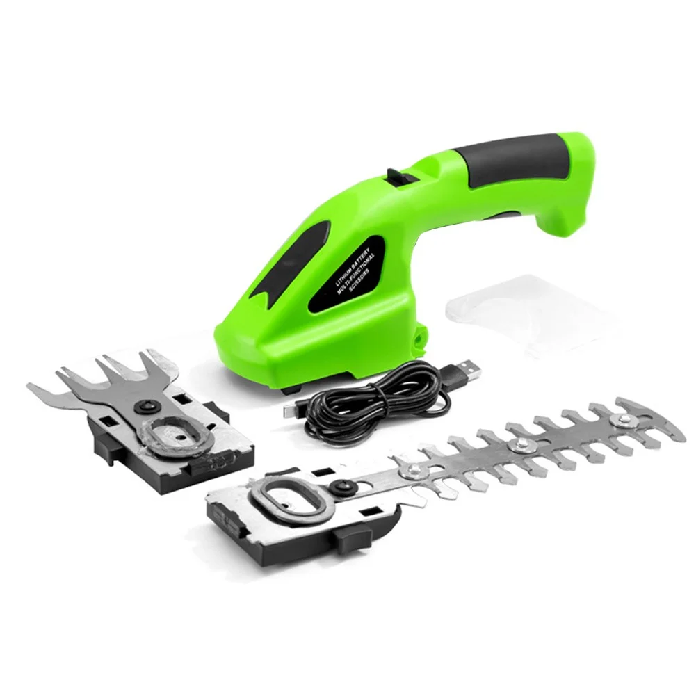 2-in-1 Electric Cordless Hedge Plants Trimmer Handheld Grass Shear Shrub Cutter