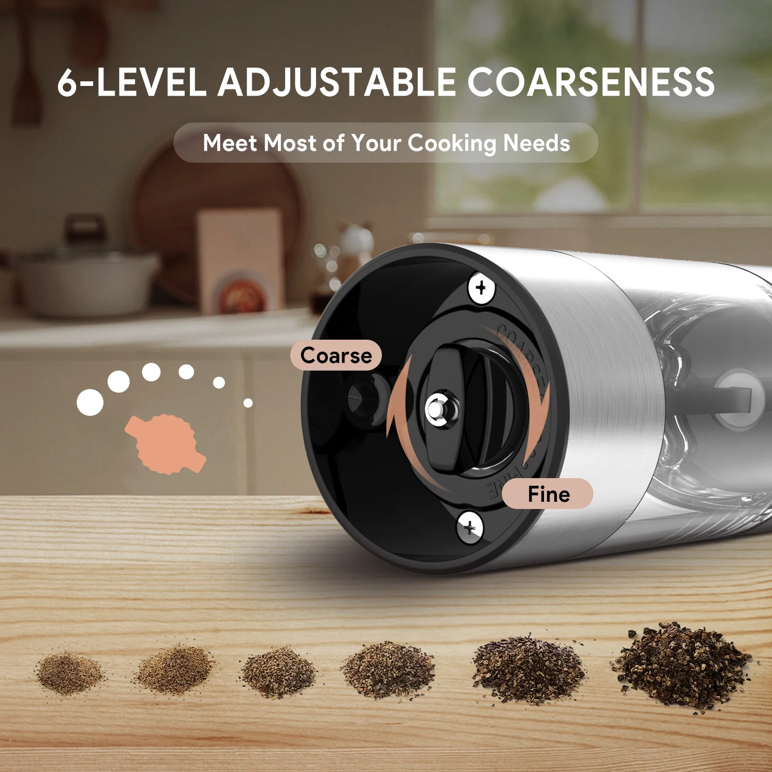 Smoyer 2 Pack Premium Stainless Steel Electric Salt and Pepper Grinder Mills Set,  Sliver