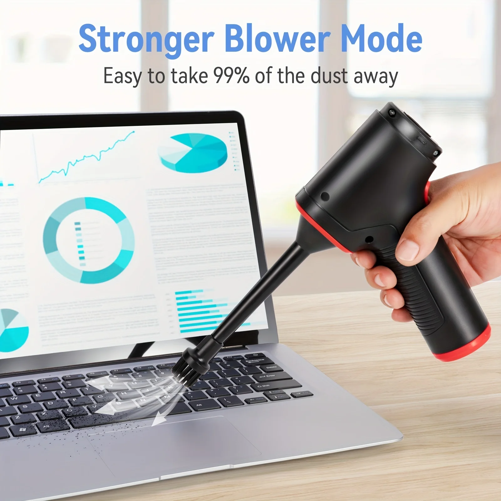 Nuo zi Handheld Car Vacuum Cleaner, 3 in 1 Portable Cordless Vacuum Cleaner with Strong Suction, Rechargeable Air Blower for Car, Keyboard, Laptop and Office Dust Cleaning