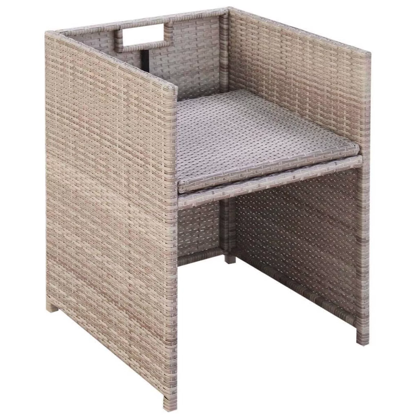 Suzicca 11 Piece Patio Dining Set with Cushions Poly Rattan Beige