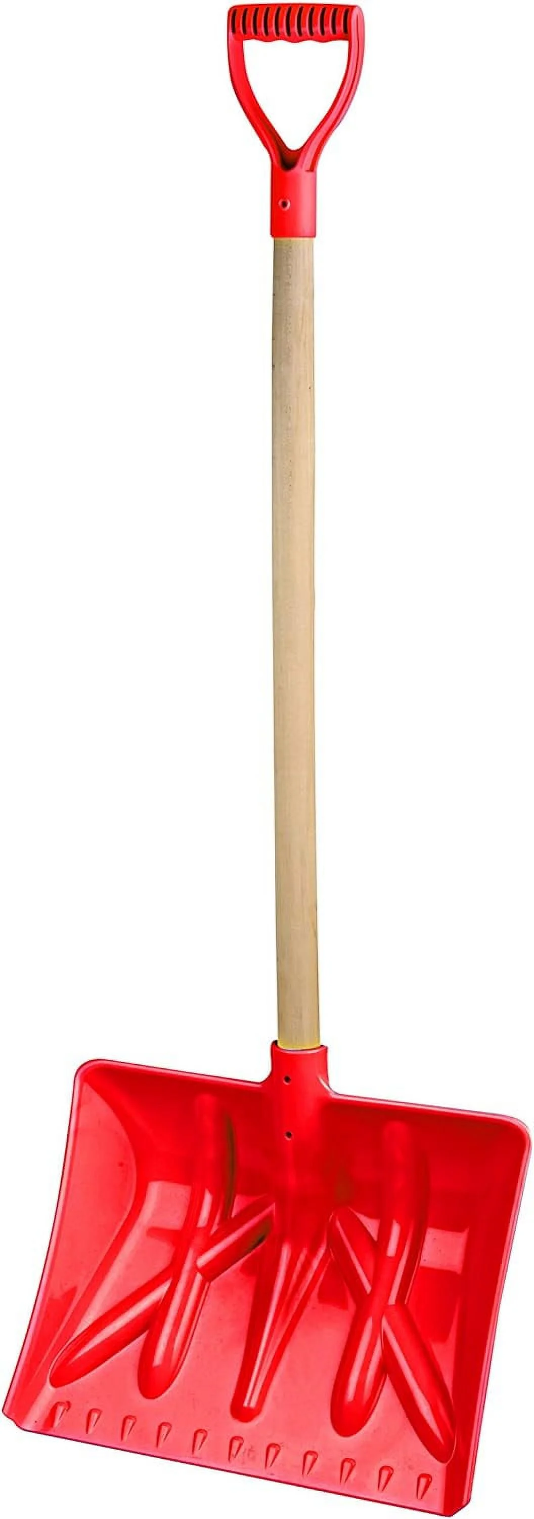S20005 Heavy Duty Snow Shovel With Wooden Handle Sturdy Made In Turkey (RED)
