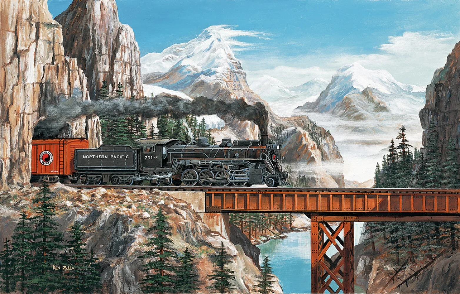SUNSOUT INC - Summit Pass - 1000 pc Jigsaw Puzzle by Artist: Ken Zylla - Finished Size 19