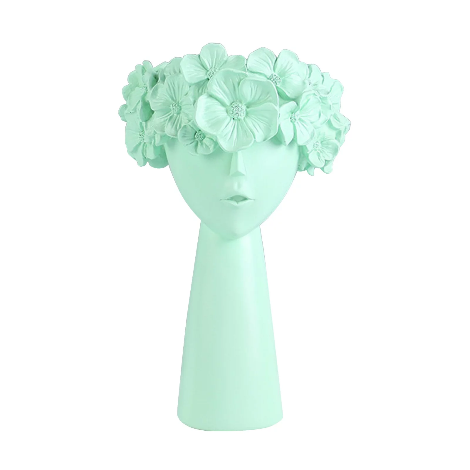 Flower Wreath Girl Vase Storage Box Doll Head Planter Nursery Decor