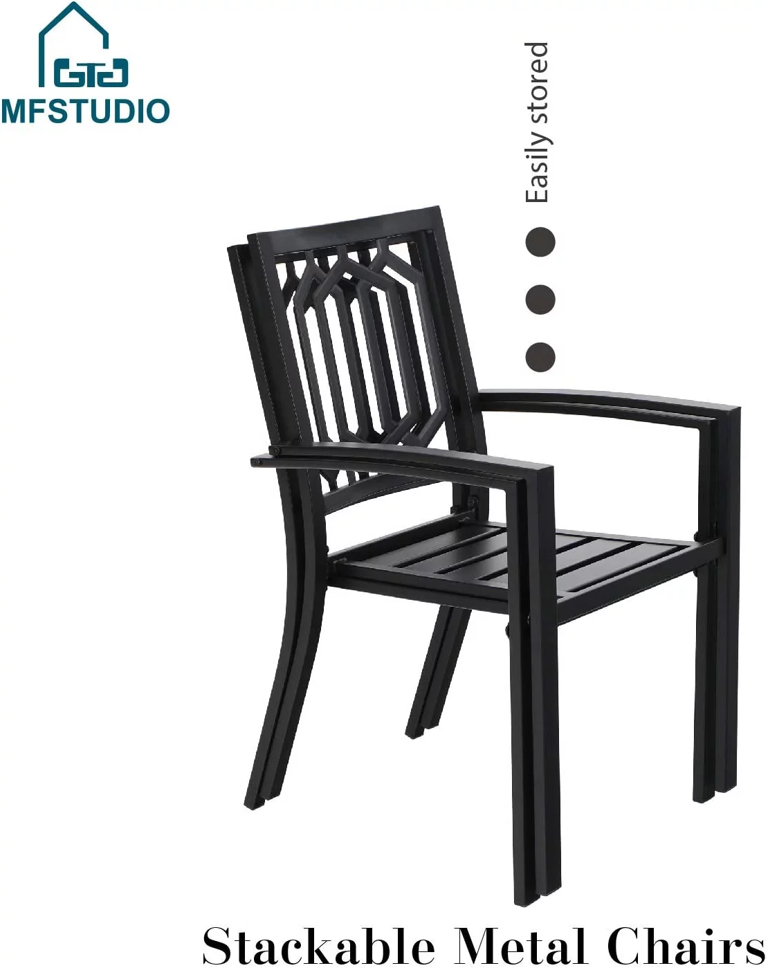 Classical Steel Patio Bistro Set,3 Piece Outdoor Furniture With 2 Chairs And 1 X Coffee Table For Yard