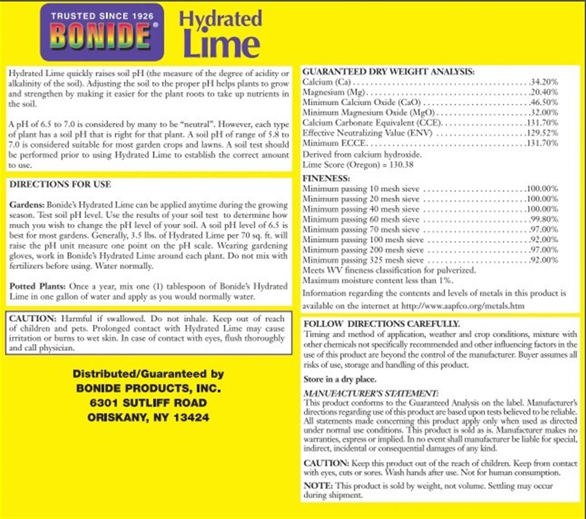 Bonide 978 Hydrated Lime, 5 lbs