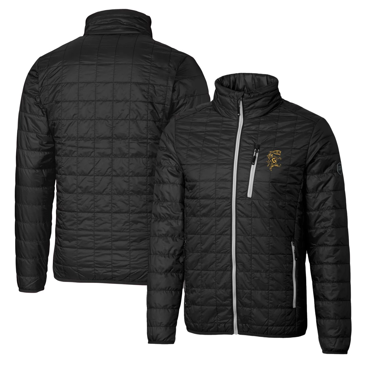 Cutter & Buck Black Grambling Tigers Primary Team Logo Rainier PrimaLoft Eco Insulated Full-Zip Puffer Jacket