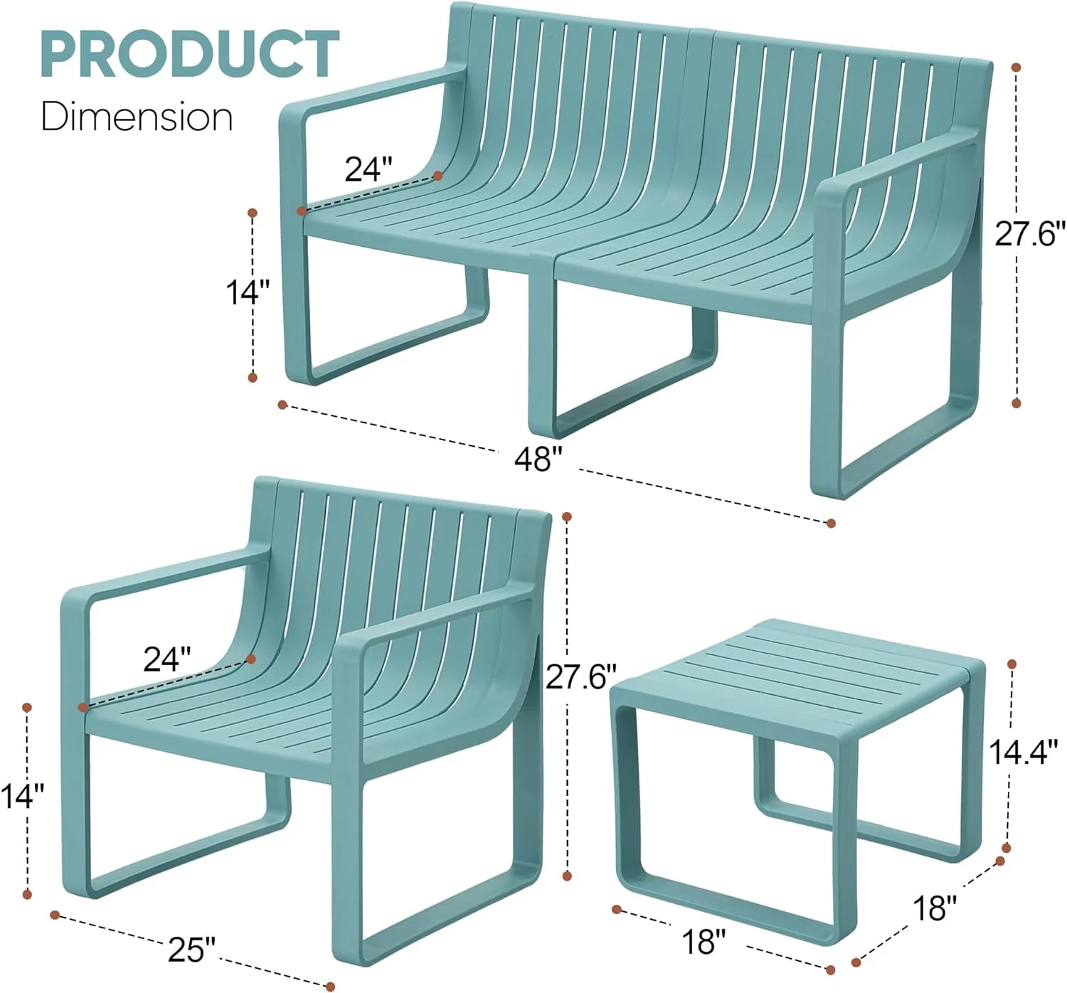 Dina 4 Pieces Patio Furniture Set  Outdoor Furniture Patio Table and Chairs Set  Patio Chairs Set of 4 Patio Conversation Sets Balcony Furniture Bistro Set Porch Furniture for Lawn Garden