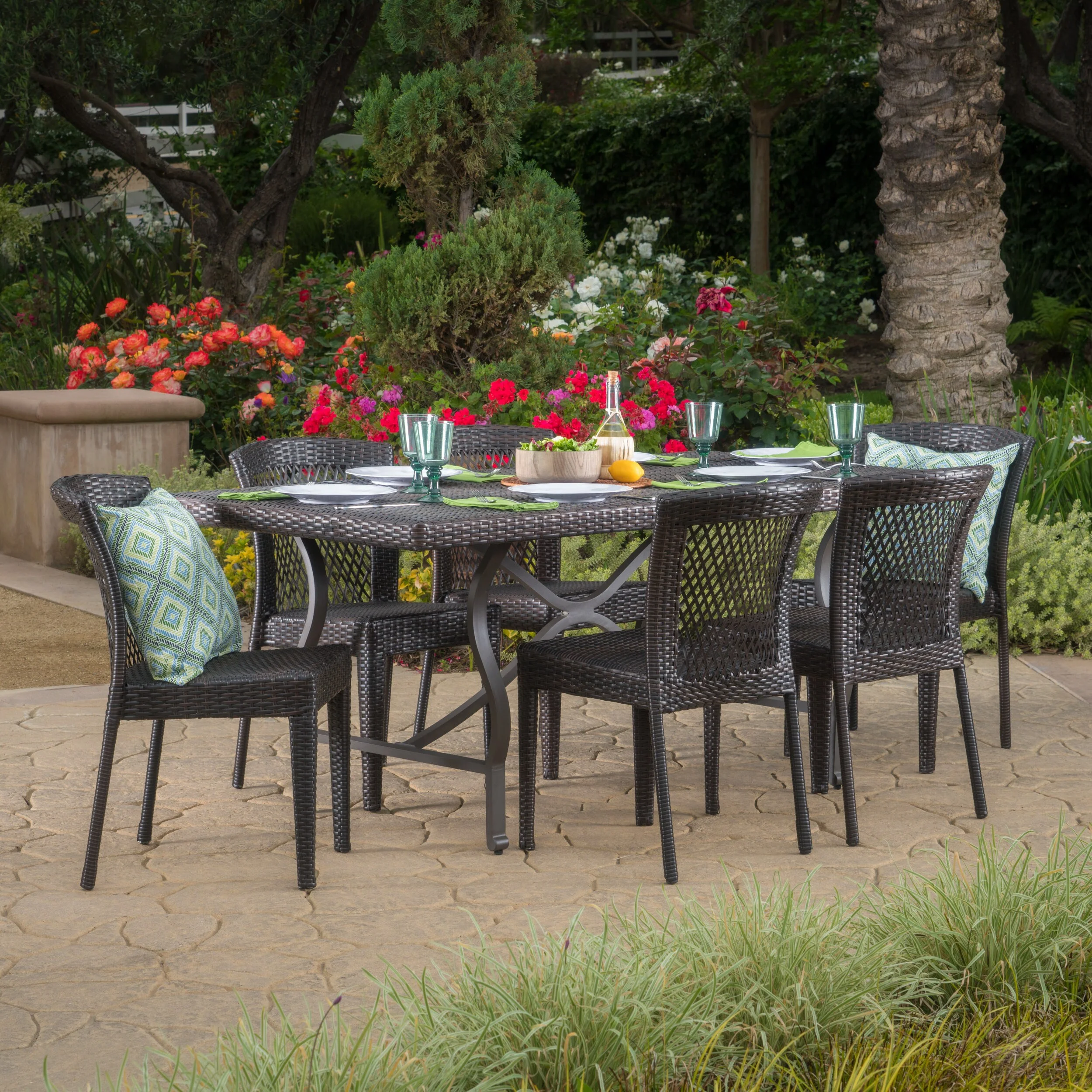 Christopher Knight Home Charleston Outdoor 7-piece Rectangle Dining Set by