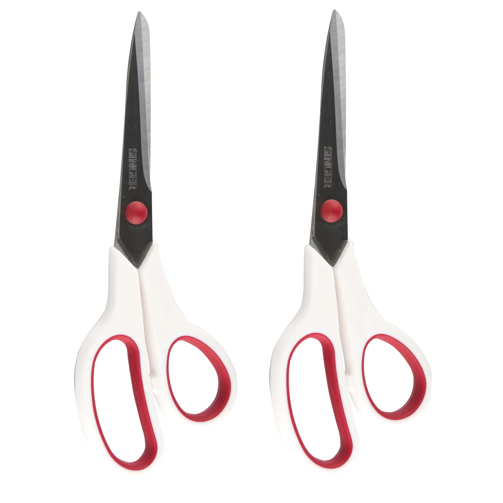 SINGER All Purpose Scissors, Stainless Steel with Comfort Grip, 8.5 inch, For Office/Crafting/Sewing, 2 Pack