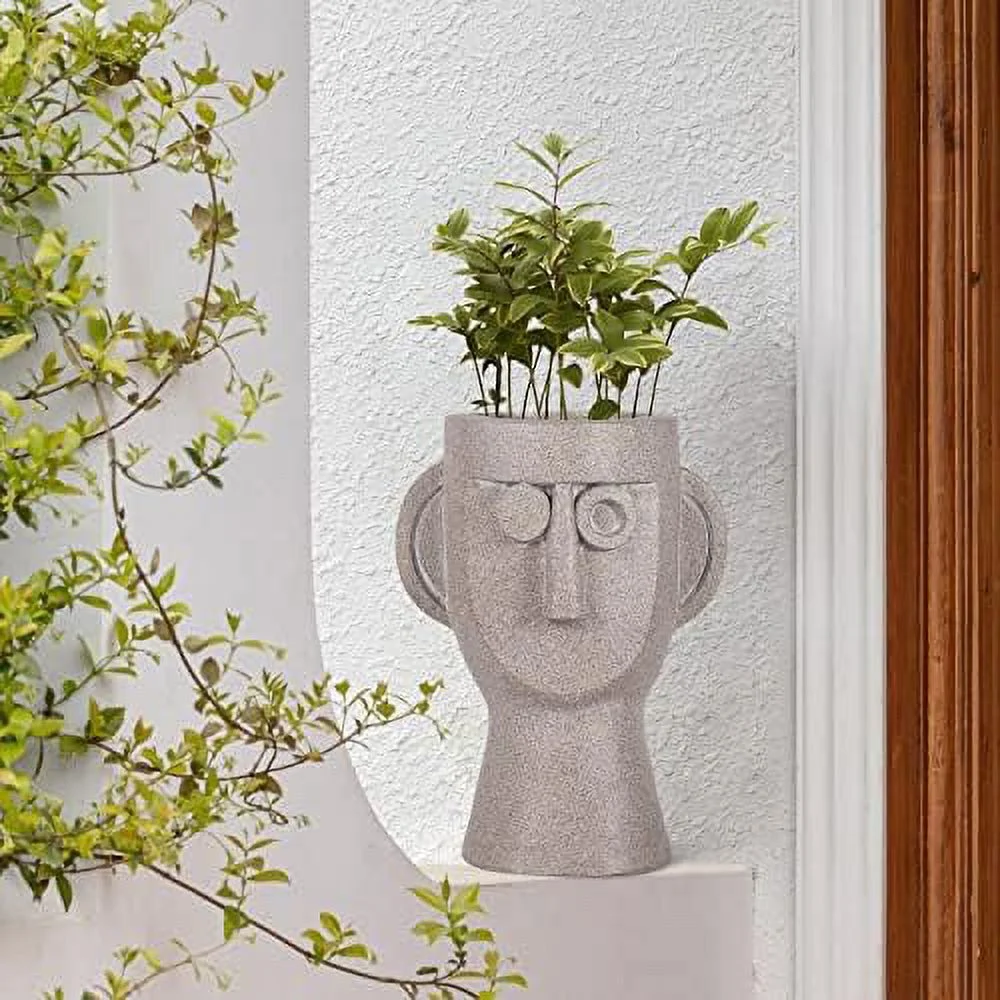 Easter Island Statue Planter 15 inches Height Face Planter Yard Decorations Urn for Plants