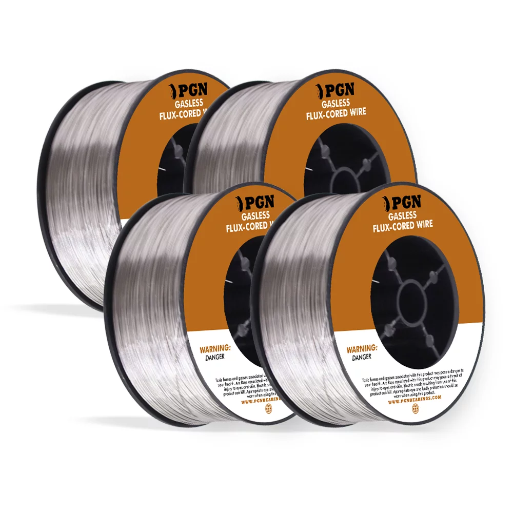 (4 Spools) PGN Flux Core MIG Wire - E71T-GS - 0.035 Inch, 2 Pound Spool - Gasless Mild Steel MIG Welding Wire with Low Splatter - For All Position Arc Welding and Outdoor Use