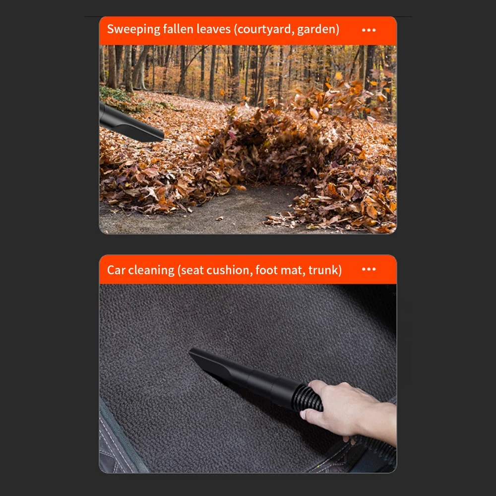 Walmeck Handheld Cordless Electric Blower with 2 Batteries, Portable Vacuum Cleaners for Lawn Care/Snow/Dust Blowing