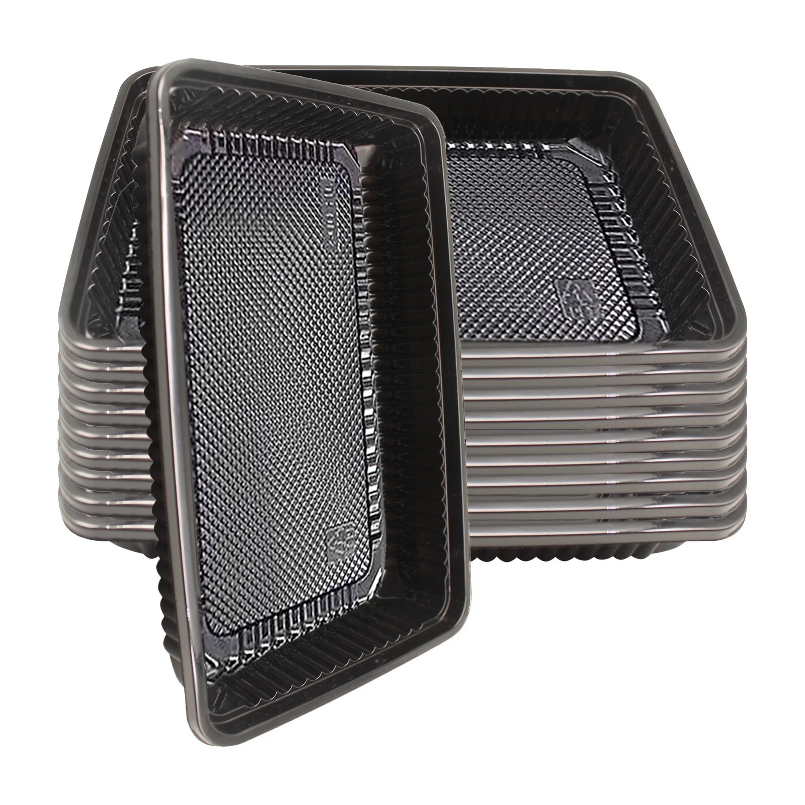 Square Black Cultivation Pot small Transparent Agricultural Seedling Tray