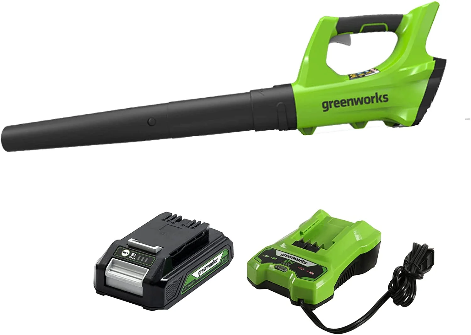Greenworks 24V Axial Leaf Blower with 2.0 Ah Battery and Charger, 2400702