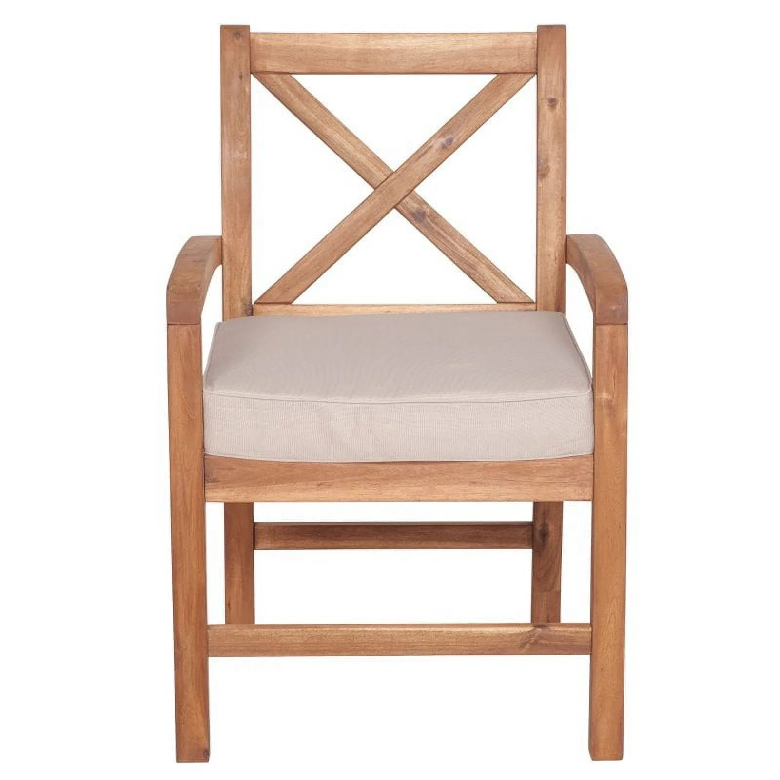 Pemberly Row X-Back Patio Chair with Cushion in Brown (Set of 2)