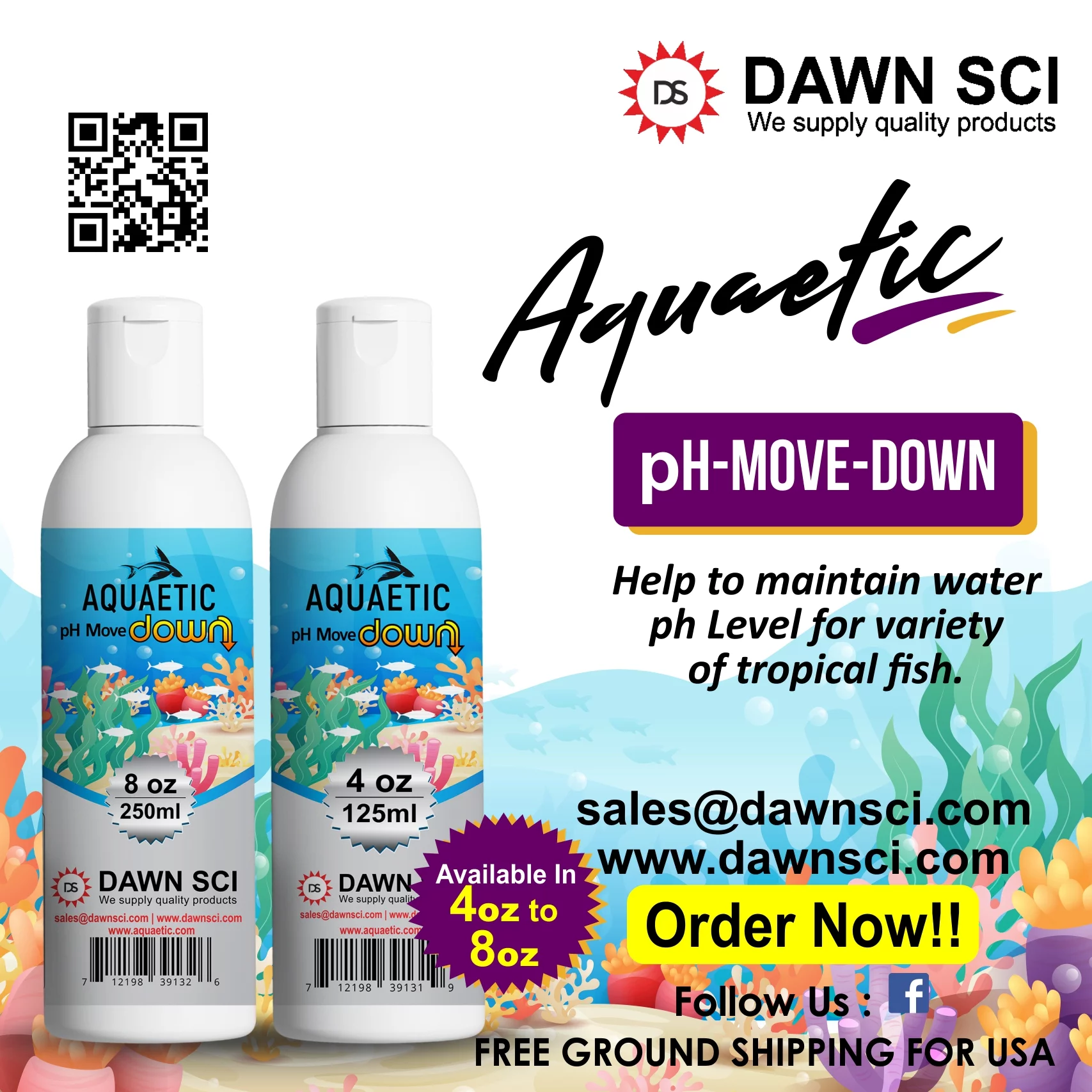 Aquaetic pH Moves Down, Lowers pH levelsof Aquarium Water   8 OZ